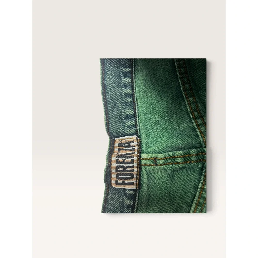 Vintage Forenza Womens Size 14 Teal Green Denim Bermuda Shorts High Waist 90s